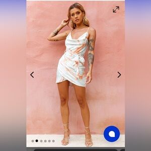 Selfie Leslie Cowl Neck Tie-Front Dress